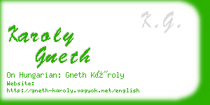 karoly gneth business card